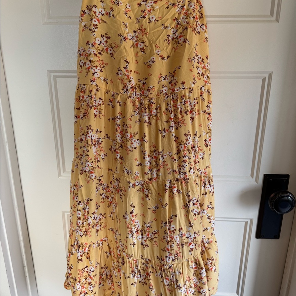 Old Navy Floral Print spaghetti strap yellow floral dress